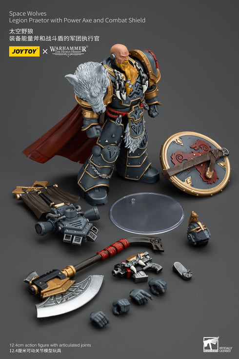JOYTOY Warhammer The Horus Heresy Space Wolves Legion Praetor with Power Axe and Combat Shield 1/18 Action Figure