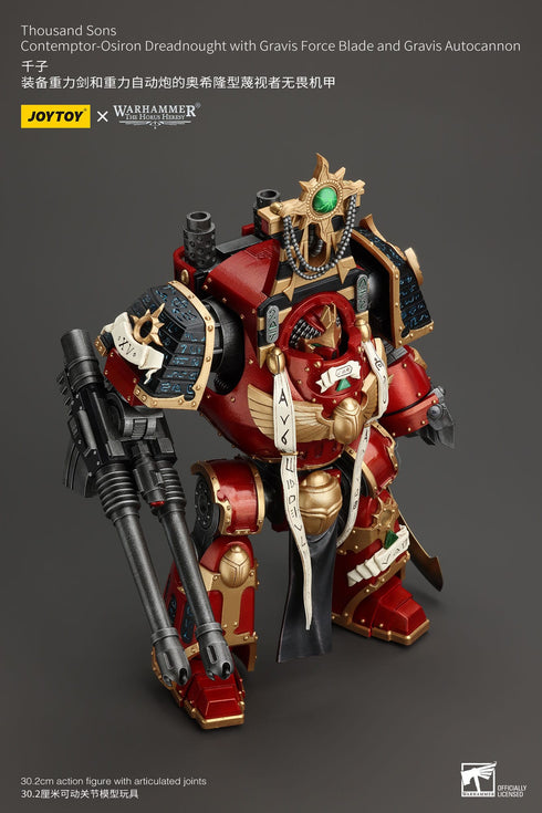 JOYTOY Warhammer The Horus Heresy Thousand Sons Contemptor-Osiron Dreadnought with Gravis Force Blade And Gravis Autocannon 1/18 Action Figure