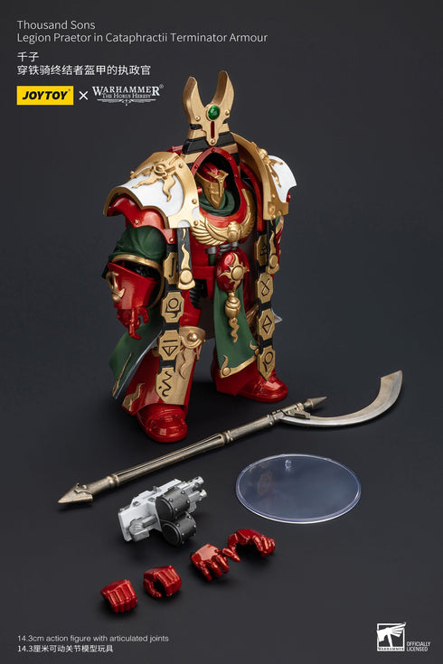 JOYTOY Warhammer The Horus Heresy Thousand sons Legion Praetor in Cataphractii Terminator Armour 1/18 Action Figure