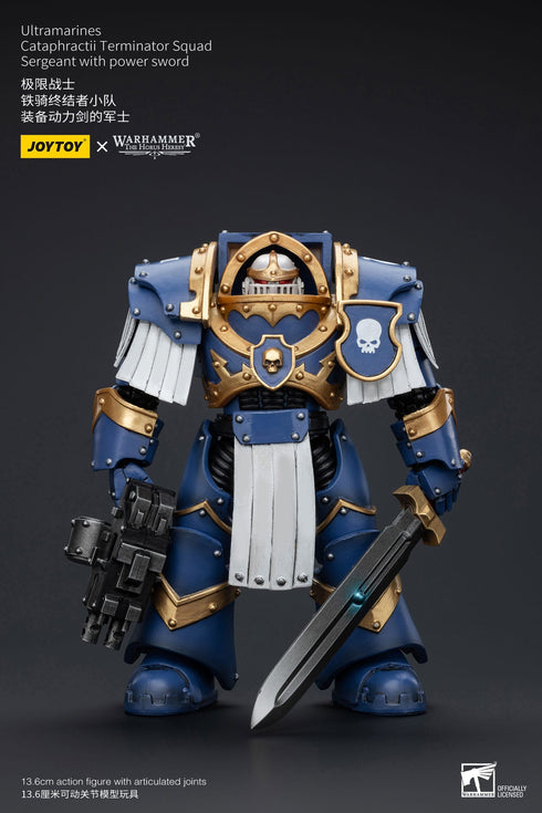 JOYTOY Warhammer The Horus Heresy Ultramarines Cataphractii Terminator Squad Sergeant with Power Sword 1/18 Action Figure
