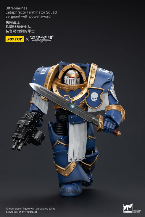 JOYTOY Warhammer The Horus Heresy Ultramarines Cataphractii Terminator Squad Sergeant with Power Sword 1/18 Action Figure
