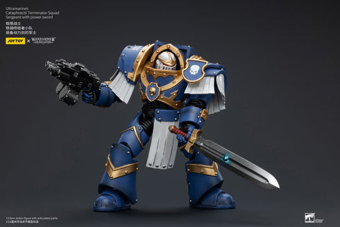 JOYTOY Warhammer The Horus Heresy Ultramarines Cataphractii Terminator Squad Sergeant with Power Sword 1/18 Action Figure