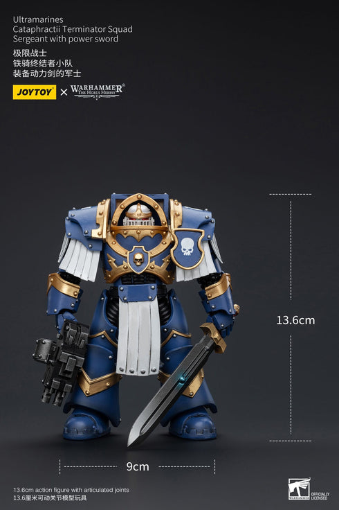JOYTOY Warhammer The Horus Heresy Ultramarines Cataphractii Terminator Squad Sergeant with Power Sword 1/18 Action Figure
