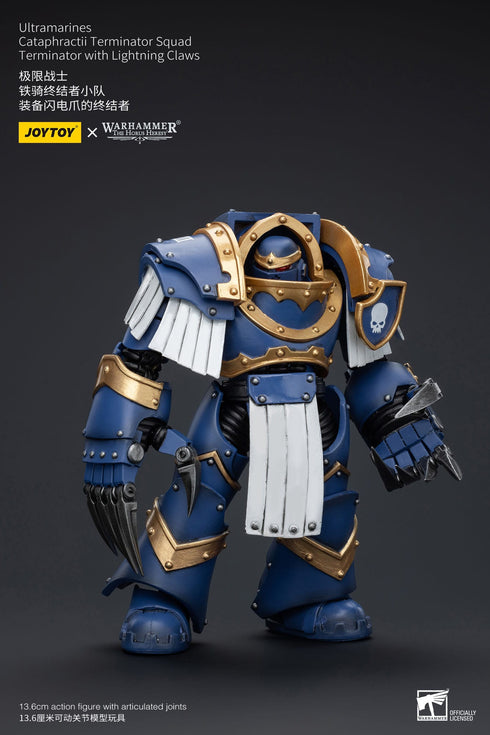 JOYTOY Warhammer The Horus Heresy Ultramarines Cataphractii Terminator Squad Terminator with Lightning Claws 1/18 Action Figure