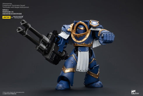 JOYTOY Warhammer The Horus Heresy Ultramarines Cataphractii Terminator Squad Terminator with Reaper Autocannon 1/18 Action Figure
