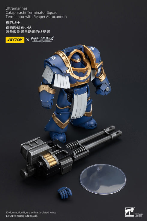 JOYTOY Warhammer The Horus Heresy Ultramarines Cataphractii Terminator Squad Terminator with Reaper Autocannon 1/18 Action Figure