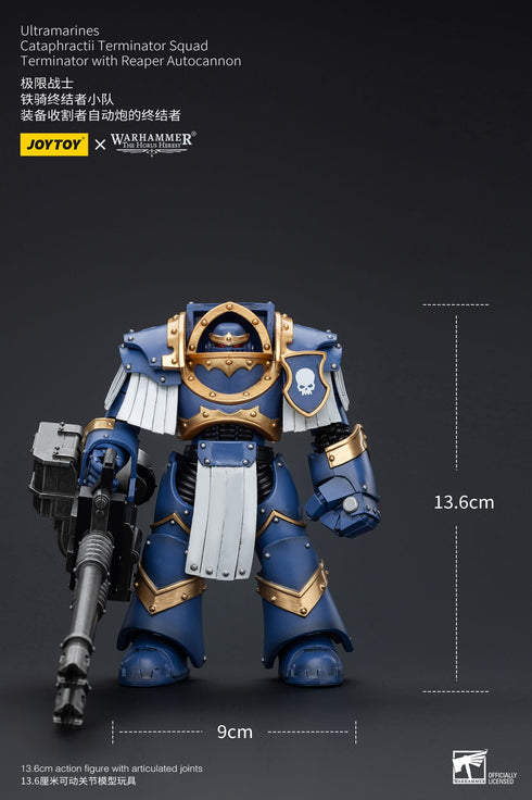 JOYTOY Warhammer The Horus Heresy Ultramarines Cataphractii Terminator Squad Terminator with Reaper Autocannon 1/18 Action Figure