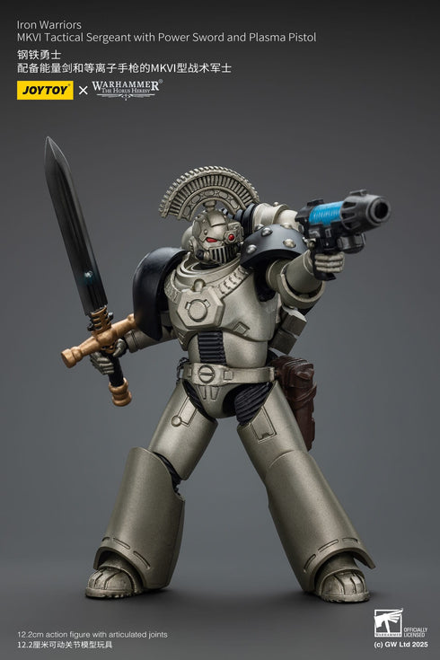 JOYTOY Warhammer The Horus Heresy lron Warriors MKVI Tactical Sergeant with Power Sword and Plasma Pistol 1/18 Action Figure