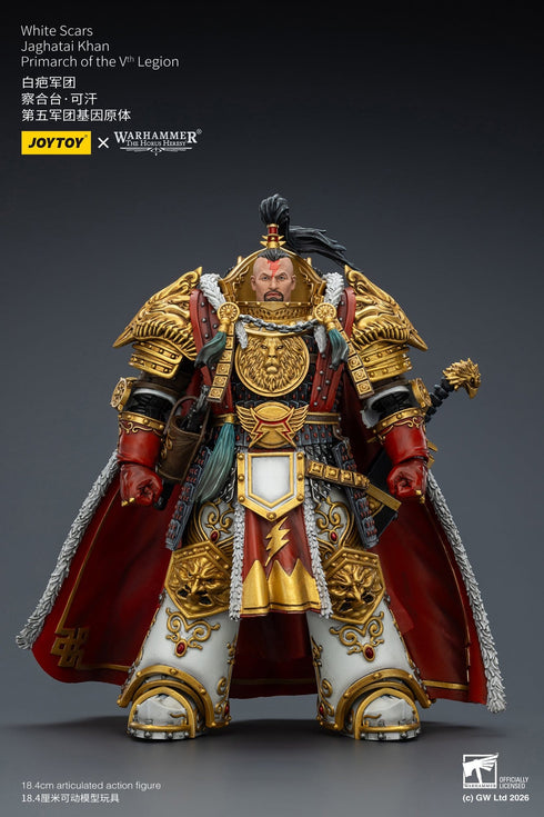 JOYTOY White Scars Jaghatai Khan Primarch of the Vth Legion - Warhammer The Horus Heresy - 1/18 Scale Collectible Figure