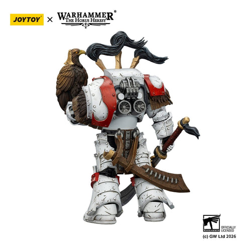 JOYTOY White Scars Legion Praetor in Cataphractii Terminator Armour with Cyber Hawk Chogorian Sword and Combi-Melta - Warhammer 40,000 - 1/18 Scale Collectible Figure