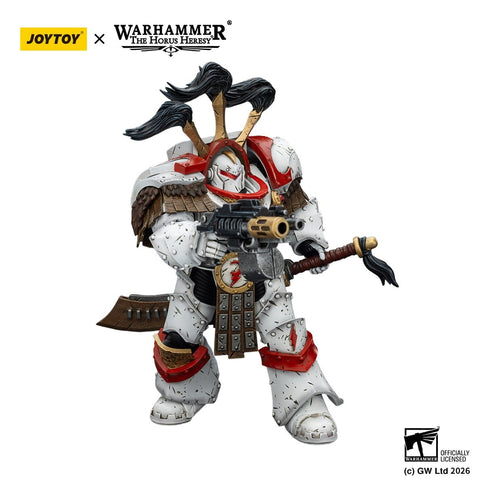 JOYTOY White Scars Legion Praetor in Cataphractii Terminator Armour with Cyber Hawk Chogorian Sword and Combi-Melta - Warhammer 40,000 - 1/18 Scale Collectible Figure