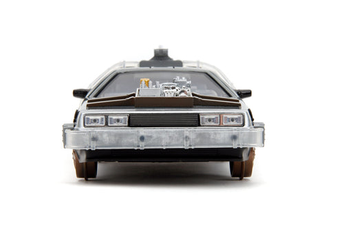 Jada Toys Back to the Future III Hollywood Rides DeLorean Time Machine Railroad Wheels 1/24 Diecast Model