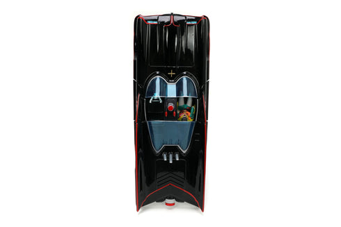 Jada Toys Batman 1966 Batmobile with Batman Robin Penguin and Joker Figures 1/24 Diecast Model