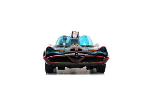 Jada Toys Batman 1966 Batmobile with Batman Robin Penguin and Joker Figures 1/24 Diecast Model