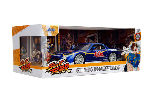 Jada Toys Street Fighter 1993 Mazda RX7 Chun-Li 1/24 Diecast Model