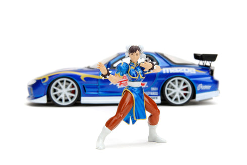 Jada Toys Street Fighter 1993 Mazda RX7 Chun-Li 1/24 Diecast Model