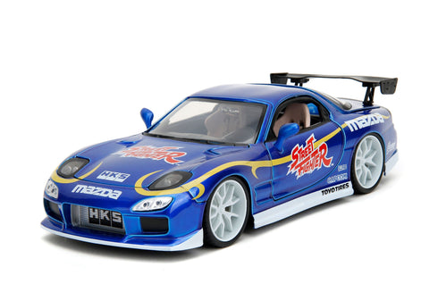 Jada Toys Street Fighter 1993 Mazda RX7 Chun-Li 1/24 Diecast Model