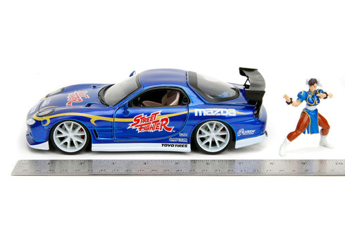 Jada Toys Street Fighter 1993 Mazda RX7 Chun-Li 1/24 Diecast Model