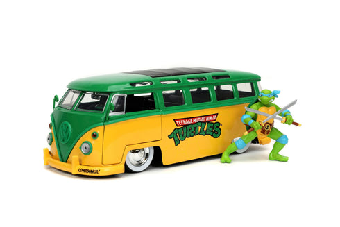Jada Toys Leonardo & 1962 VW Bus - Teenage Mutant Ninja Turtles - 1/24 Diecast Collectible Model