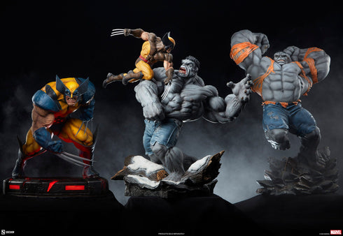 Sideshow Collectibles Marvel Grey Hulk vs Wolverine Statue