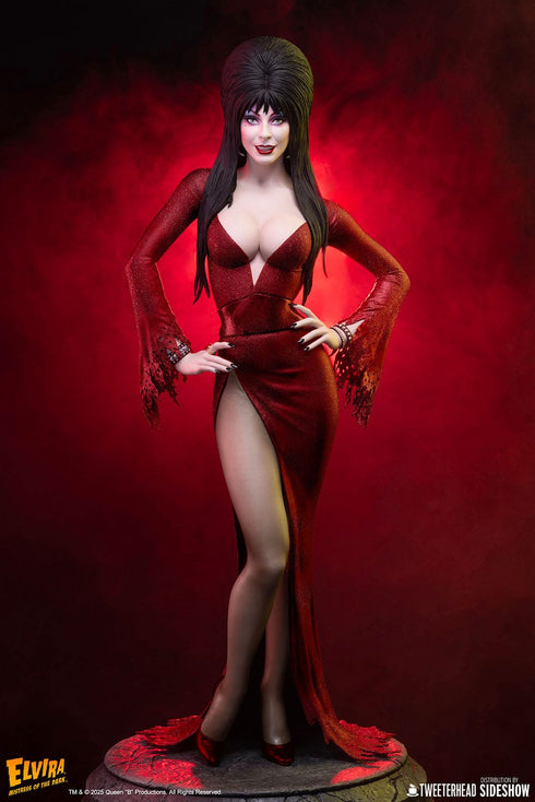 Tweeterhead Elvira: Mistress of the Dark Elvira (Red Glitter Dress) 1/4 Maquette