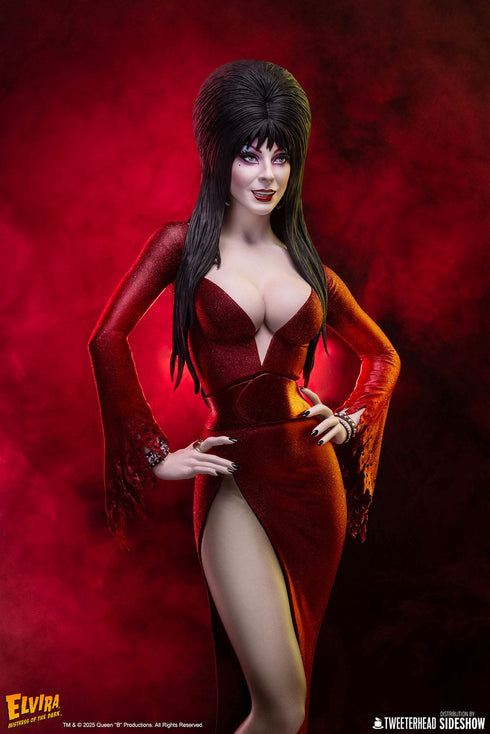 Tweeterhead Elvira: Mistress of the Dark Elvira (Red Glitter Dress) 1/4 Maquette
