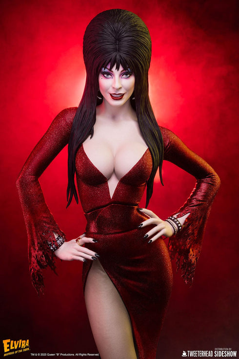Tweeterhead Elvira: Mistress of the Dark Elvira (Red Glitter Dress) 1/4 Maquette