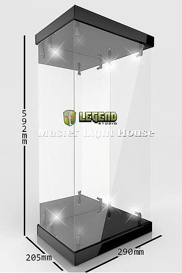 Master Light House Acrylic Display Case with Lighting for 1/4 Action Figures - Black