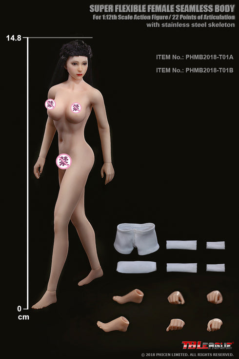 Phicen TBLeague T01B - Suntan, Medium Bust Female - 1/12 Scale Seamless Action Figure