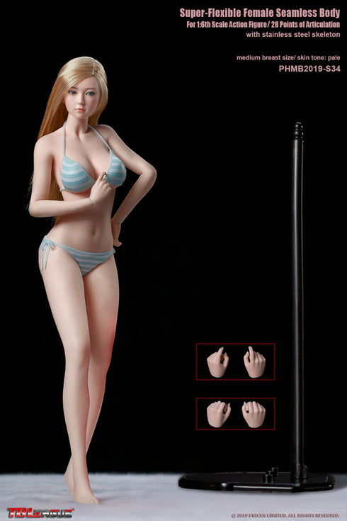 Phicen TBLeague S34 - Pale, Medium Bust Female - 1/6 Scale Seamless Action Figure