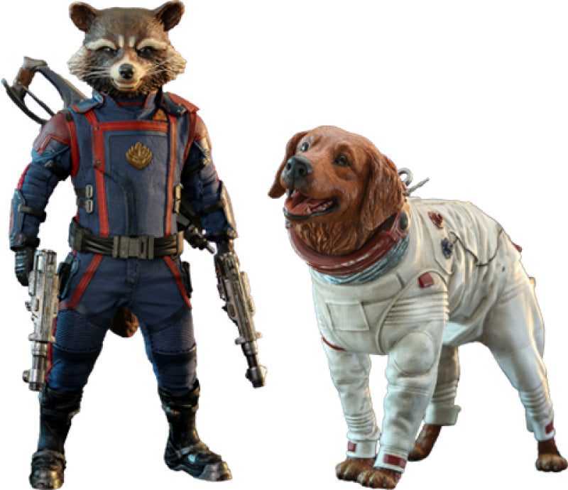Hot Toys Guardians of the Galaxy Vol. 3 Movie Rocket and Cosmo 1 6 Act Movie Figures